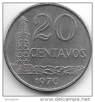 Brazil 20 Centavos  1970 Km 579.2   Xf+ - Brasile