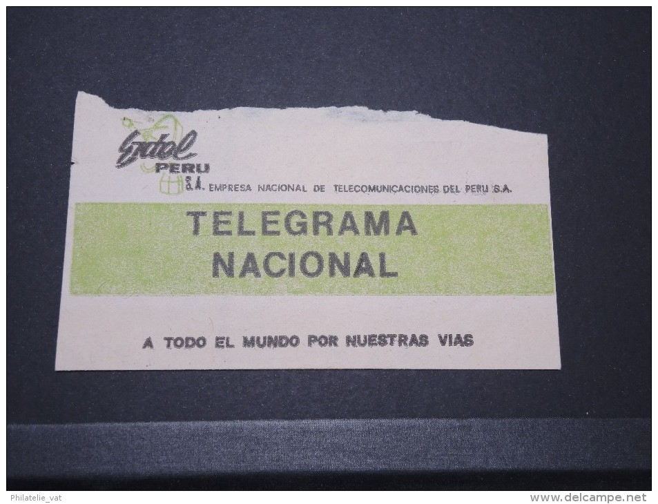 PEROU - Enveloppe Télégramme Intérieur - 1983 - Pas Courant - A Voir - P16151 - Pérou