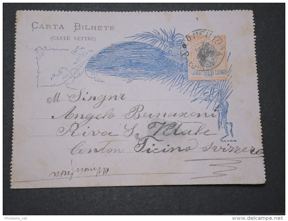 BRESIL - Jolie Carte Lettre De Rio Verdé Pour L'Italie - Juil 1898 - A Voir - P16154 - Enteros Postales