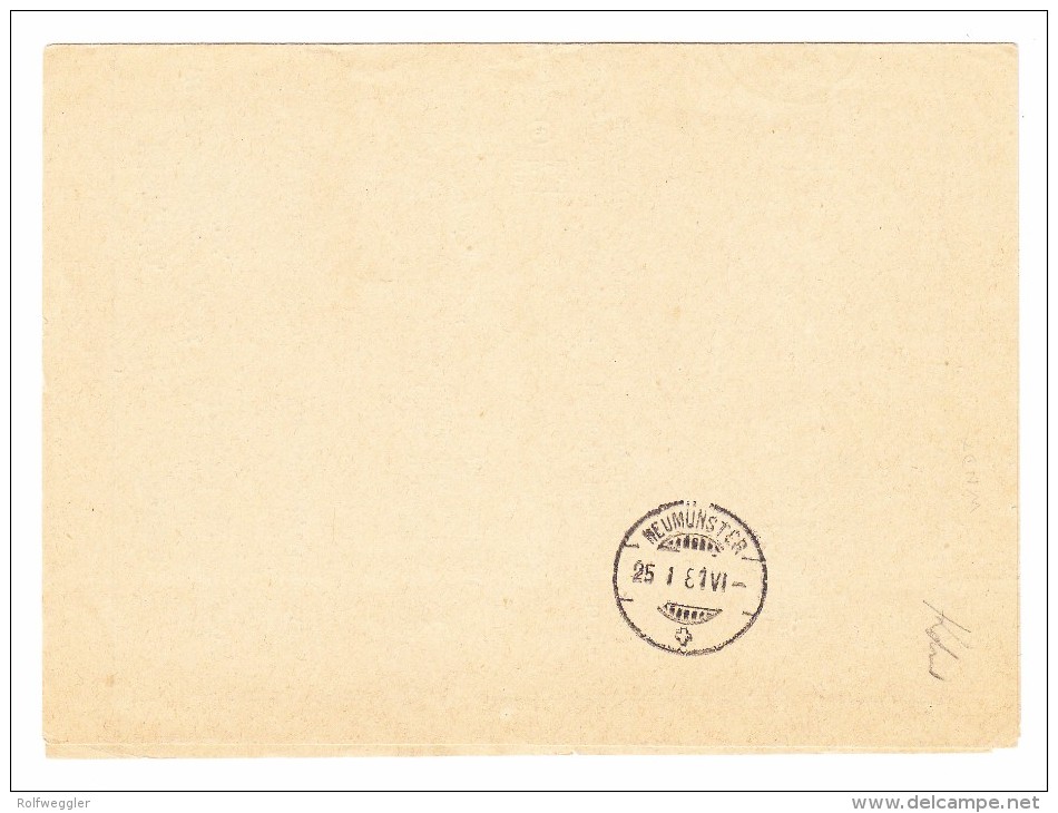 Zürich 24.1.1881 Sitzende Helvetia 20Rp Auf Rückschein Nach Neumünster - Lettres & Documents