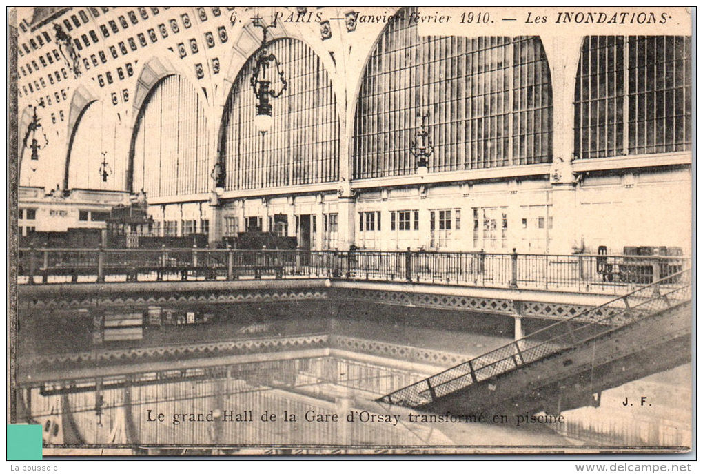 75 PARIS -- CRUE 1910 - Le Grand Hall De La Gare D'orsay. - Alluvioni Del 1910