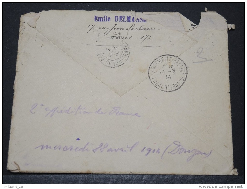 CONGO FRANCAIS - Env Pour Dongou Par La Rochelle - Avec "2è Expédition De France" Au Dos - A Voir - Mars 1914 - P16166 - Cartas & Documentos