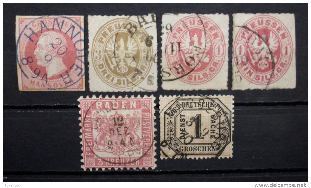 AD Mix 1859 - 1870 Mi.Nr.14,18,16,18,4, Gestempelt      (A37) - Sammlungen