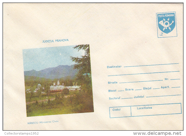 36625- MANECIU- CHEIA MONASTERY, COVER STATIONERY, 1990, ROMANIA - Abbayes & Monastères