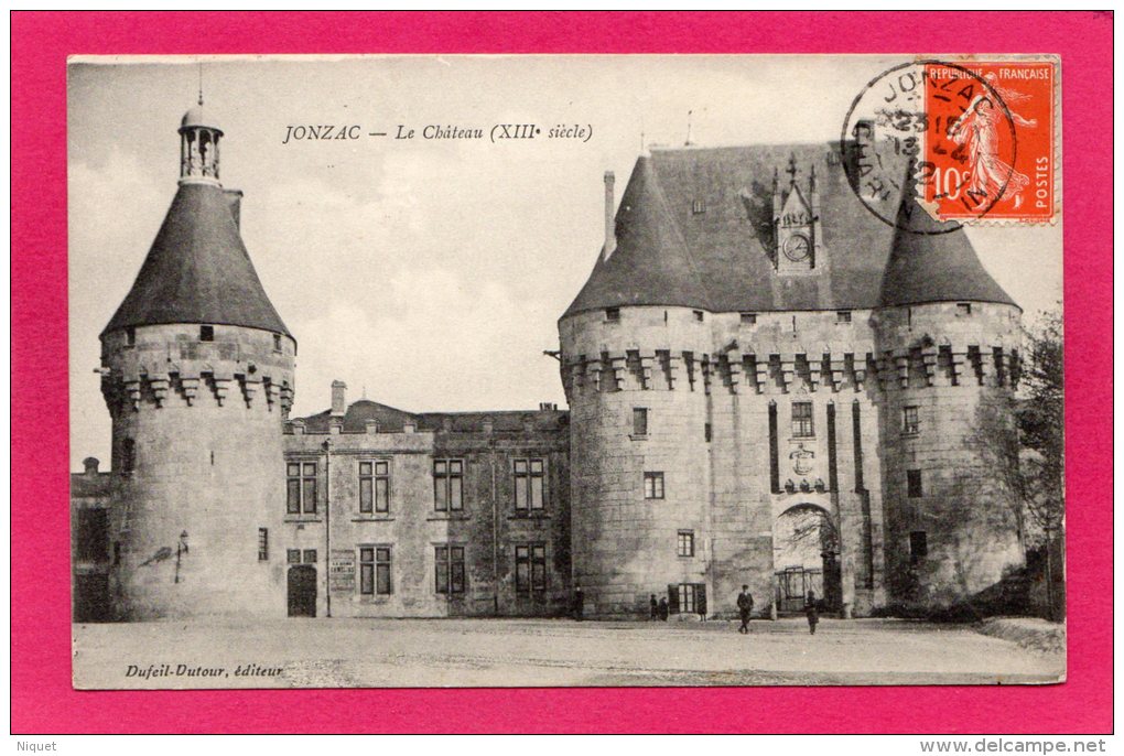 17 CHARENTE-MARITIME JONZAC, Le Château, Animée, 1912, (Dufeil-Dutour) - Jonzac