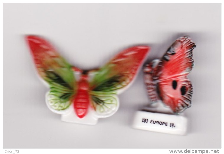 2 Feves Papillons Papillon Europe Et Papillon Nouvelle Guinée - Animaux