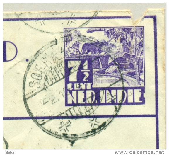 Nederlands Indië - 1947 - 5 Cent Strafport Op Postblad - Alleen Voorzijde / Front Only - Netherlands Indies