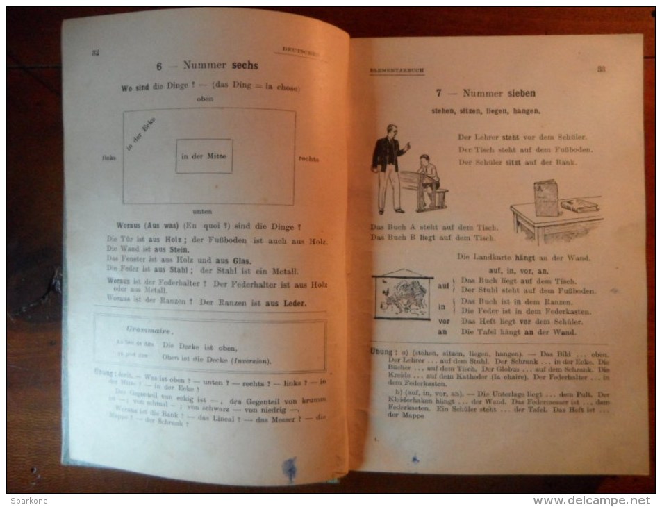 Deutsches Elementarbuch  (F. Meneau - A. Wolfromm) éditions H. Didier  De 1935 - Livres Scolaires