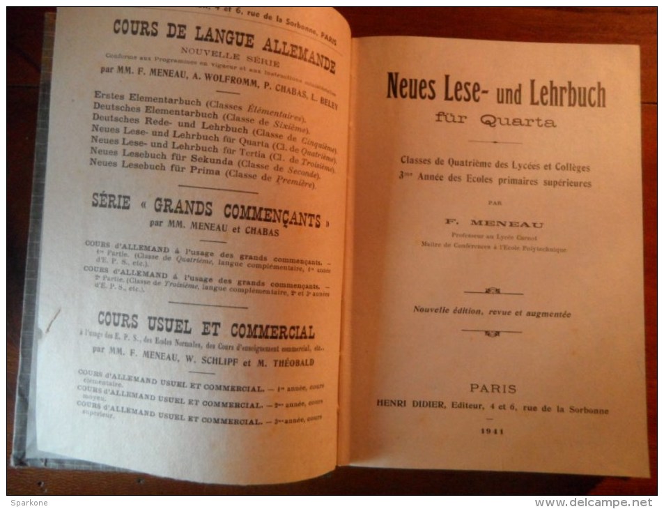 Neues Lese - Und Lehrbuch (F. Meneau) éditions Henri Didier De 1941 - Livres Scolaires