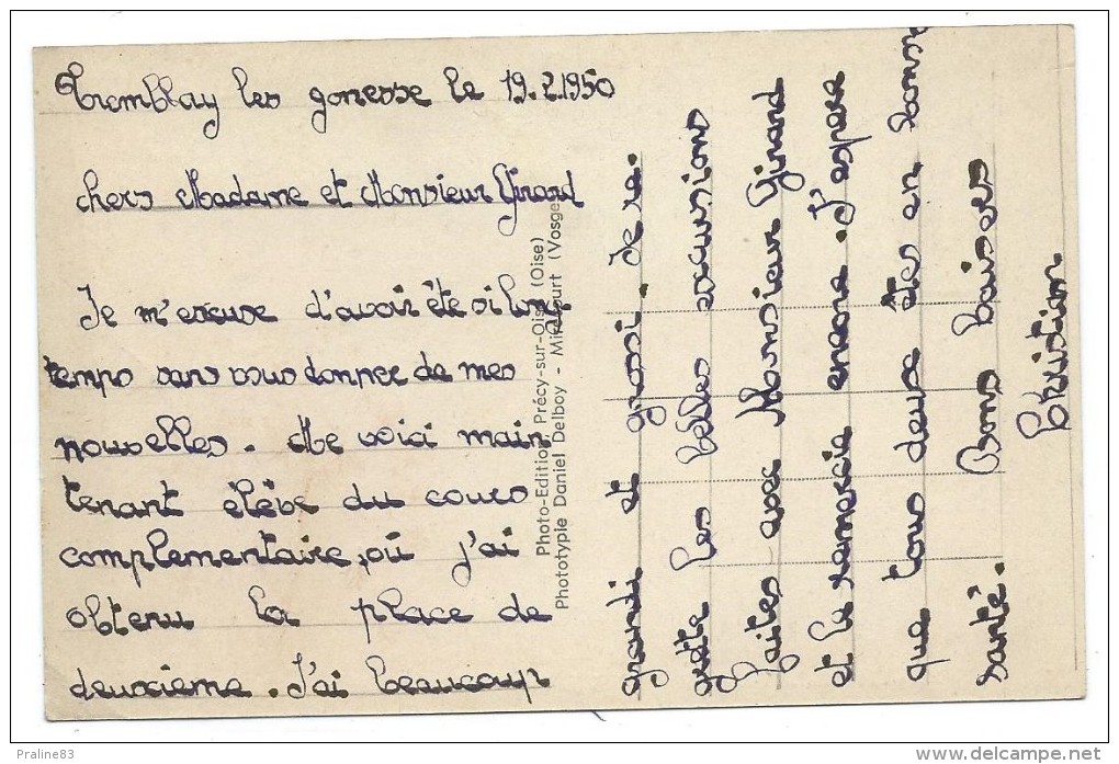 TREMBLAY LES GONESSE, LA POSTE ET LES ECOLES - Seine Saint Denis 93 - Ecrite 1950 - Phototypie Daniel Delboy - Tremblay En France