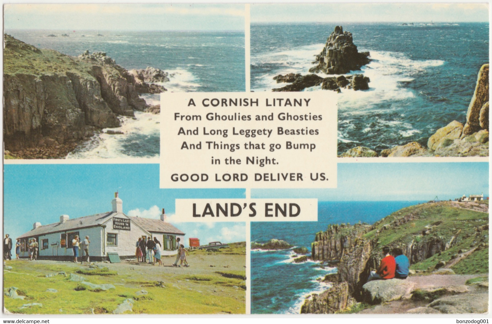 Land’s End, Cornwall. Multiview.  Longships Lighthouse; The Armed Knight; First And Last House. Unposted - Land's End