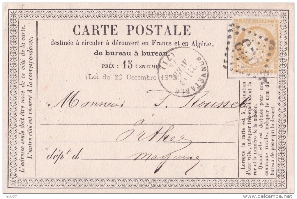 Carte Précurseur Type 1878 - Cartes Précurseurs