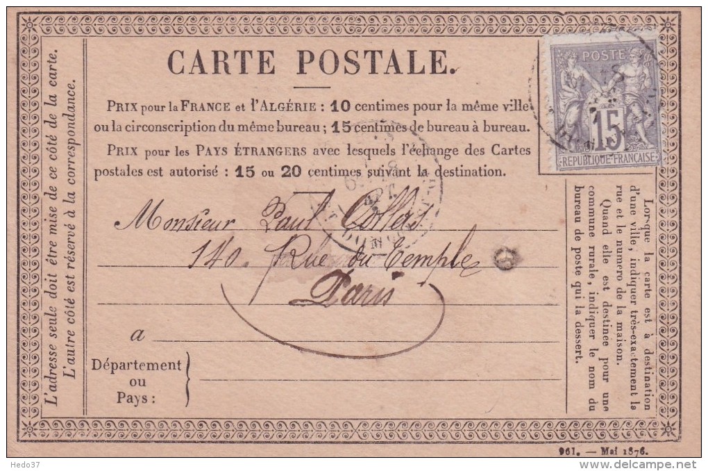 Carte Précurseur Type 1878 - Voorloper Kaarten