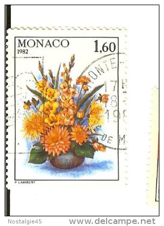 Monaco - Oblitéré Bouquet Glaieuls Et Dalhias 1.60 Année 1982 - Gebraucht