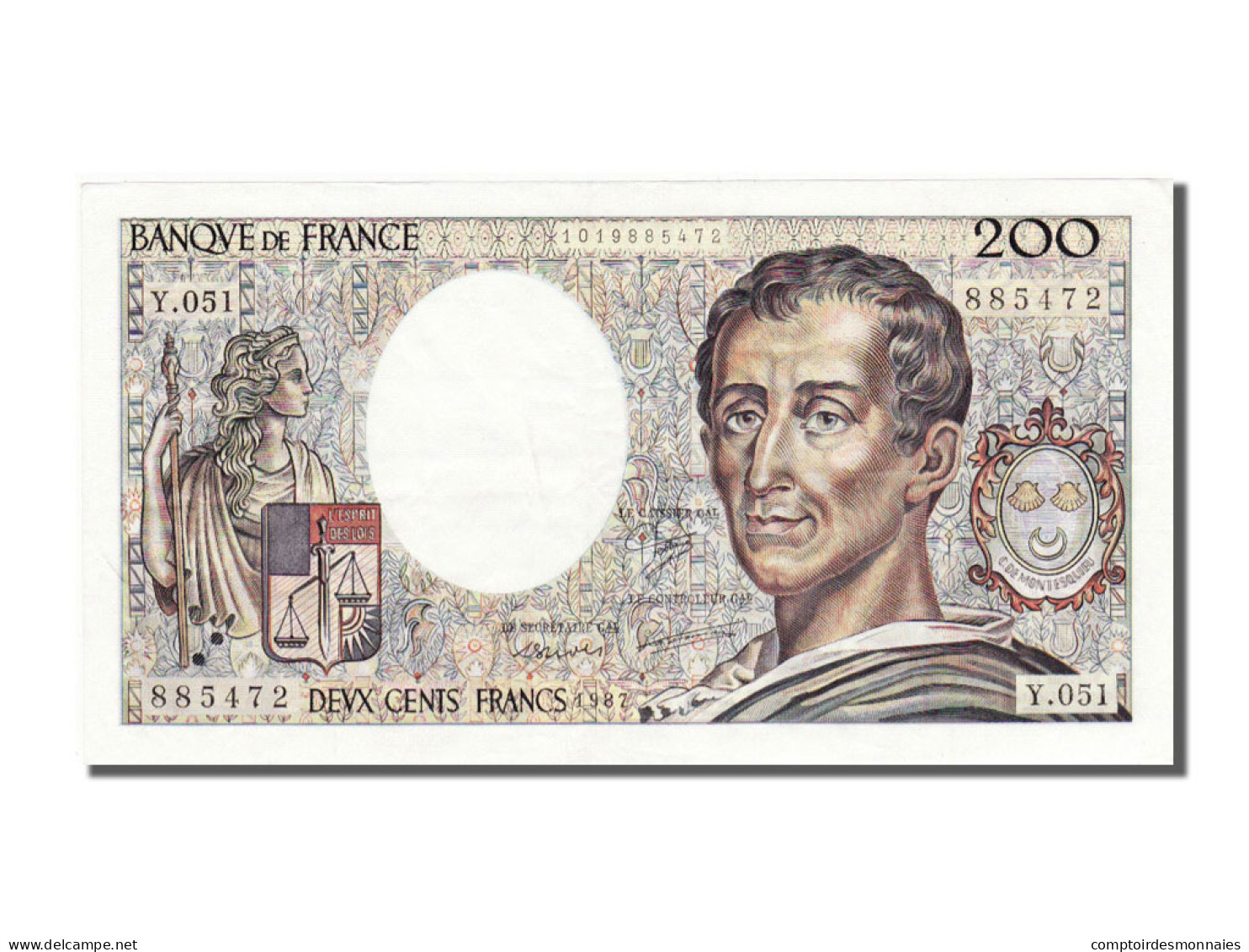 Billet, France, 200 Francs, 200 F 1981-1994 ''Montesquieu'', 1987, SPL - 200 F 1981-1994 ''Montesquieu''