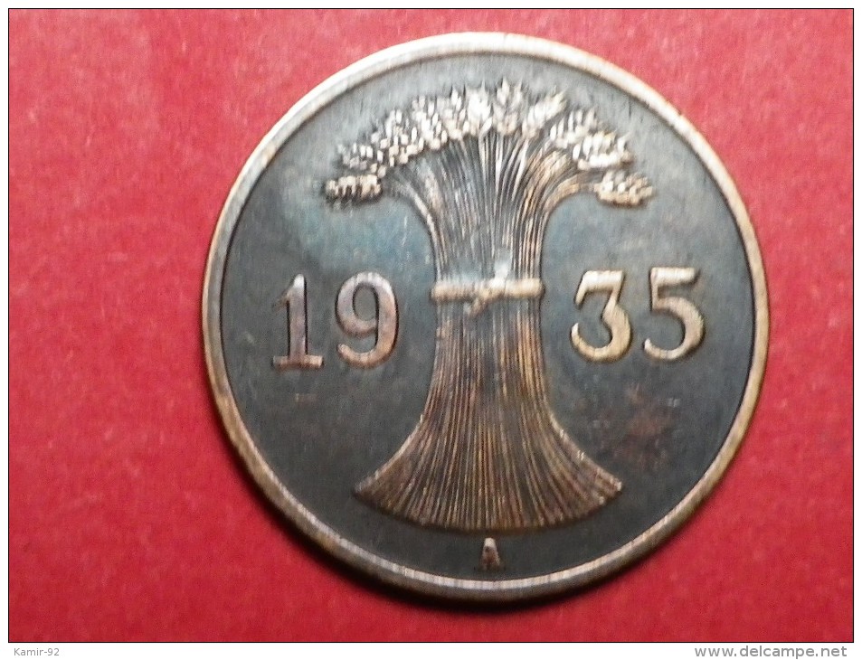 Allemagne 1 REICHSPFENNIG   1935 A  KM..37         Cuivre - 1 Rentenpfennig & 1 Reichspfennig