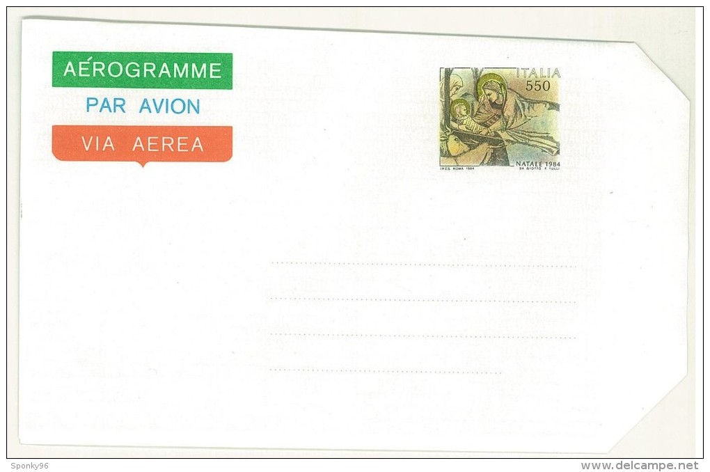 POSTA AEREA - AEROGRAMMA - PAR AVION - ANNO 1984 - NATALE 1984 - ITALIA - - Poste Aérienne