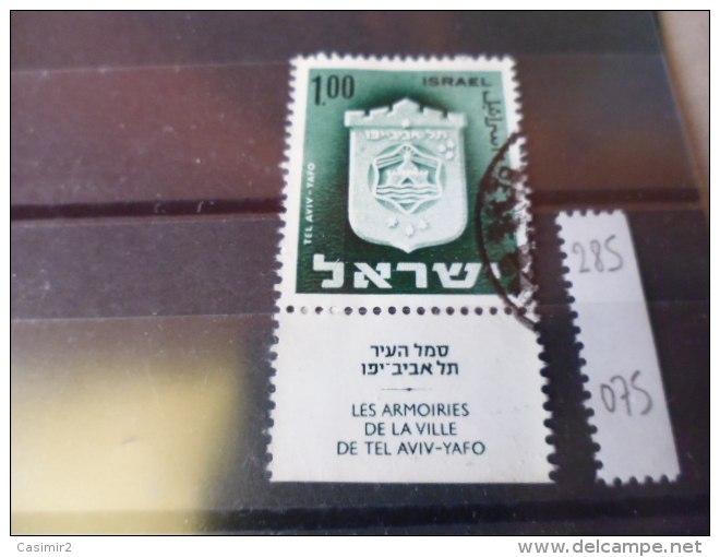 ISRAEL TIMBRE  OBLITERE    YVERT N° 285 - Gebraucht (mit Tabs)