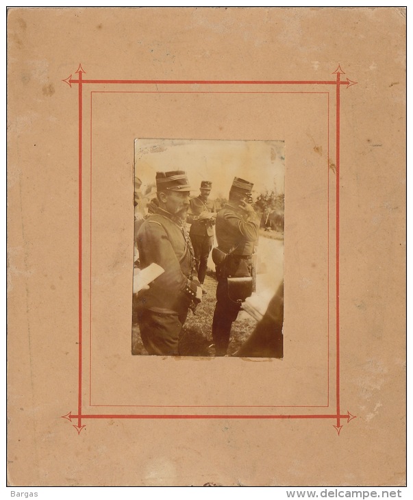 Photo Sur Carton Officier Militaire Manoeuvre - Guerre, Militaire