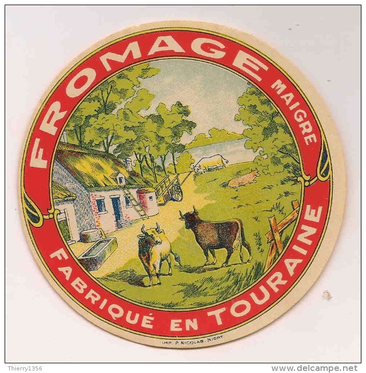 ETIQUETTE DE FROMAGE  Fabriqué En Touraine - Cheese