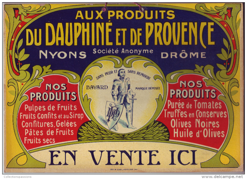 Ancien Carton Publicitaire - Aux Produits Du Dauphiné Et De Provence - Nyons - Drôme - - Pappschilder