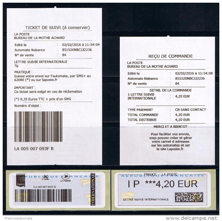 ATM, LETTRE SUIVIE INTERNATIONALE, LV 4.20, NABANCO DE SERIE. PAPIER COINS GRANDS ARRONDIS, N° 55 AU CATALOGUE MICHEL - 2000 Type « Avions En Papier »