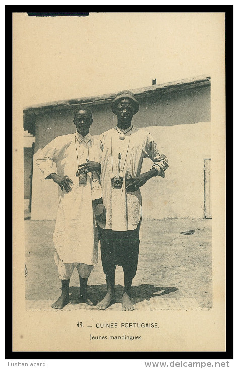 GUINÉ -BISSAU - COSTUMES -Jeunes Mandingues ( Ed. D. A. Longuet Nº 49) Carte Postale - Guinea-Bissau