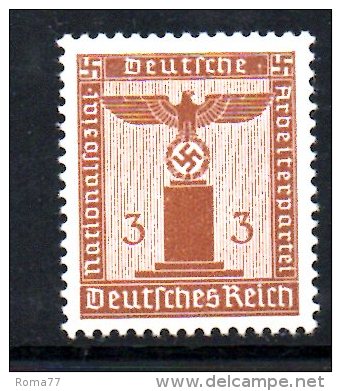 TERZO REICH 1938 , Aquila E Svastica Unificato N. 117  ***  MNH Senza Filigrana . - Servizio