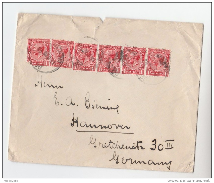 1931  GB  COVER GV  6x 1d Stamps To Germany - Lettres & Documents