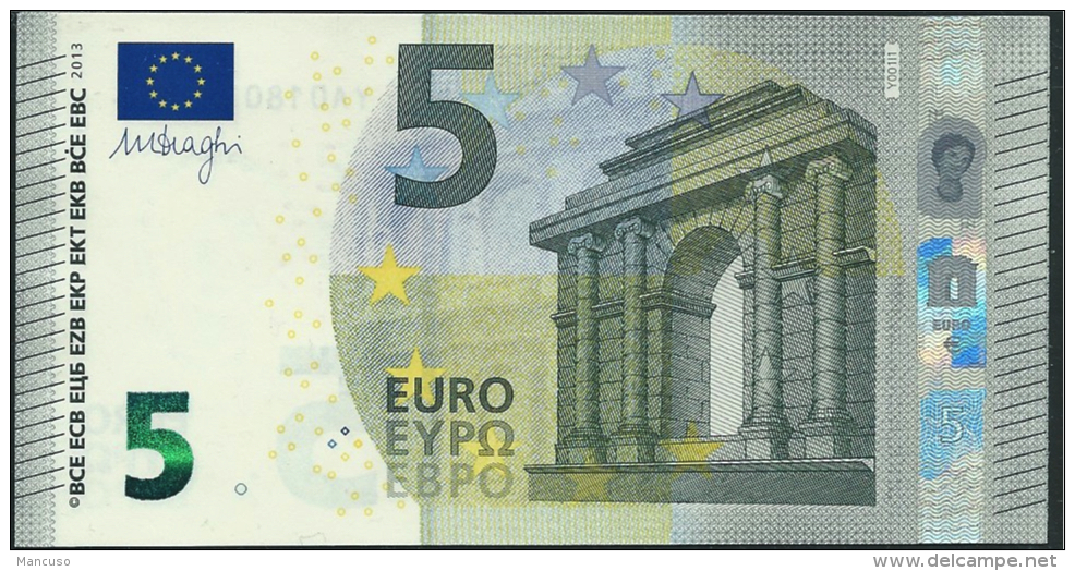 &euro; 5 GREECE  Y001 I1  DRAGHI  UNC - 5 Euro