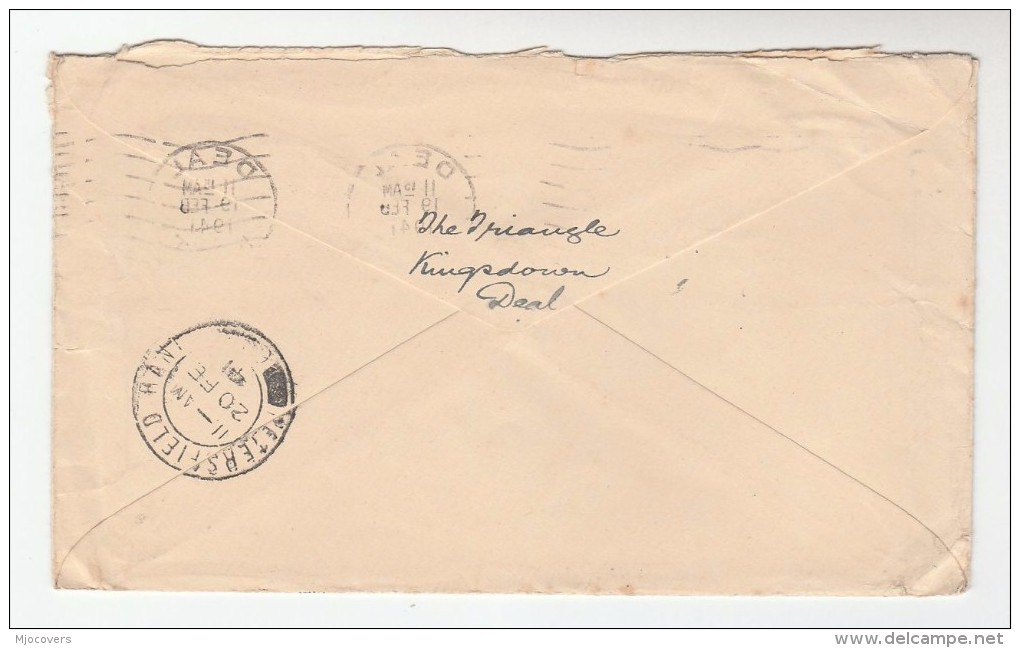 1941 DEAL To PETERSFIELD Then REDIRECTED London Stamps GB Postal STATIONERY COVER - Covers & Documents