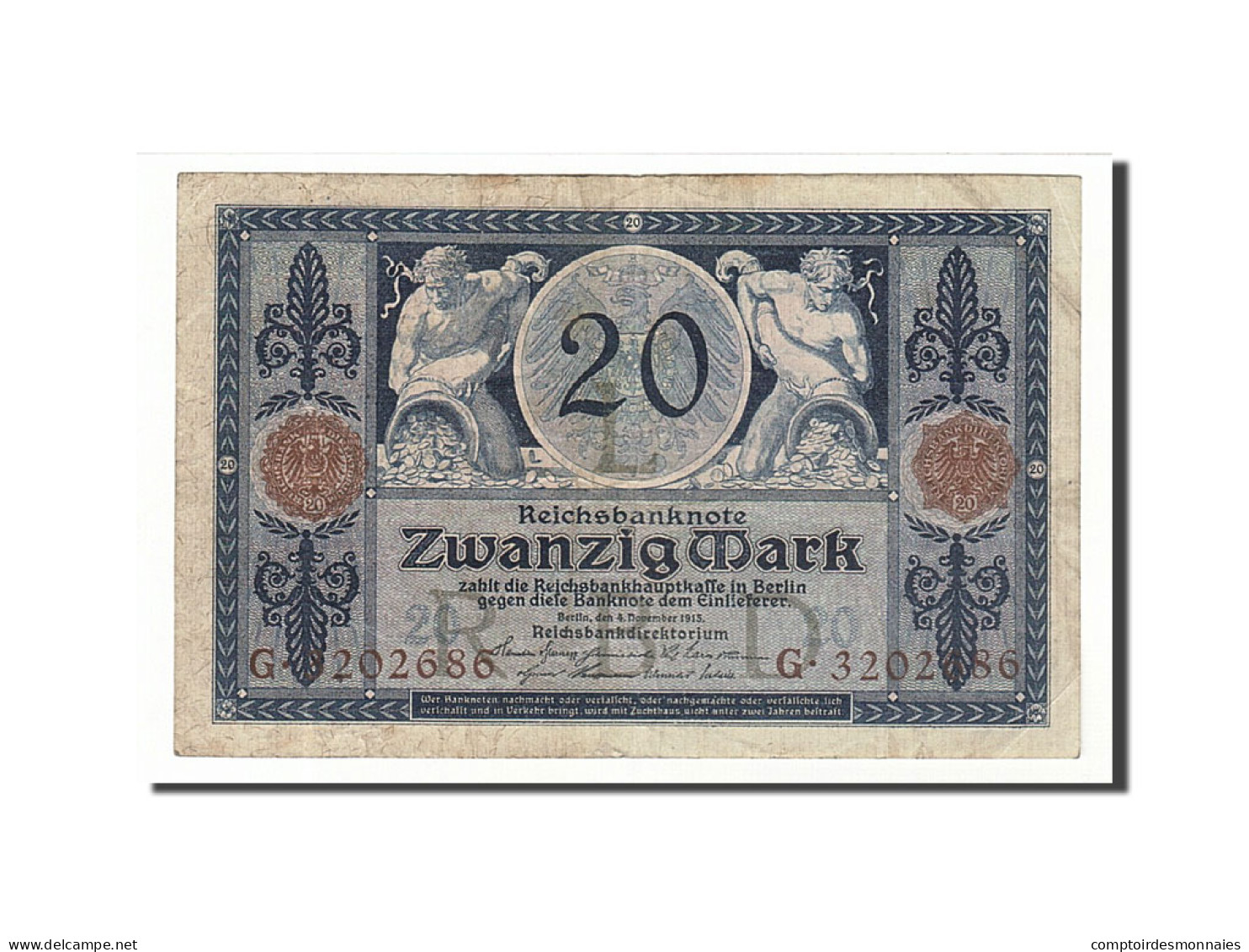 Billet, Allemagne, 20 Mark, 1915, 1915-11-04, KM:63, TTB - 20 Mark