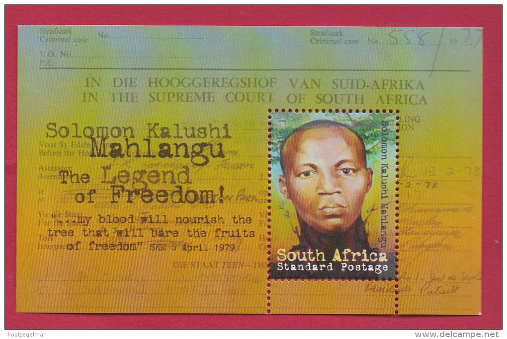 SOUTH AFRICA, 2009, MNH Block (miniature Sheet) , Solomon Kalushi,  Sa 1974, #9027 - Unused Stamps