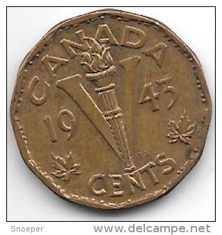 *canada 5 Cent 1943  Km 40  Xf+ - Canada