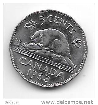 *canada 5 Cent 1953  Km 50  Xf+ - Canada