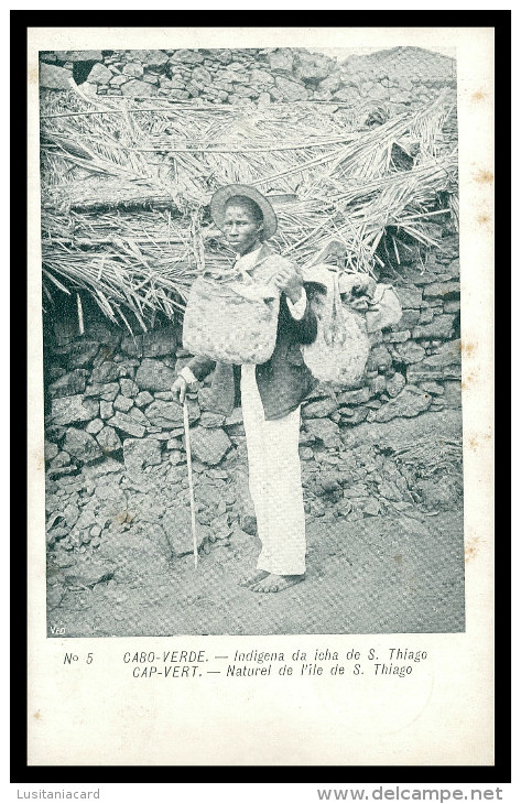 SANTIAGO - COSTUMES - Indigena Da Ilha De S. Thiago ( Nº 5) Carte Postale - Cape Verde
