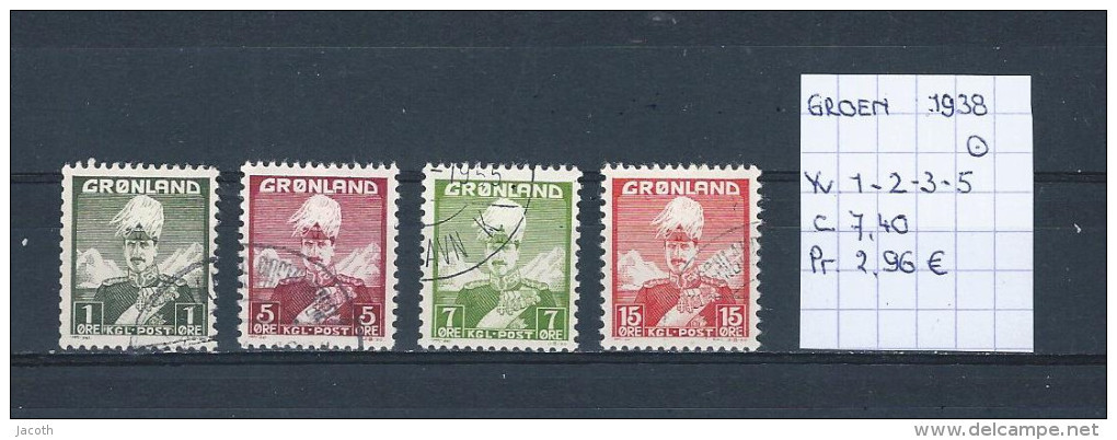 Groenland 1938 - Yv. 1-2-3-5 Gest./obl./used - Gebraucht