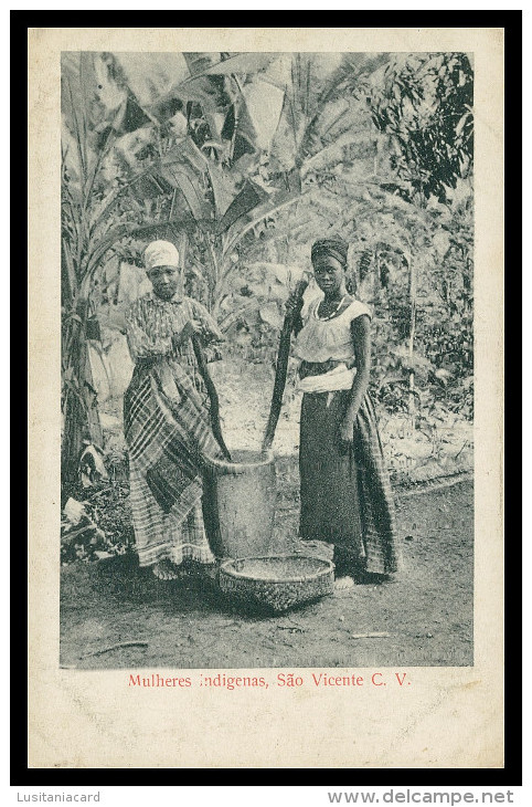 SÃO VICENTE - COSTUMES - Mulheres Indígenas  Carte Postale - Cape Verde