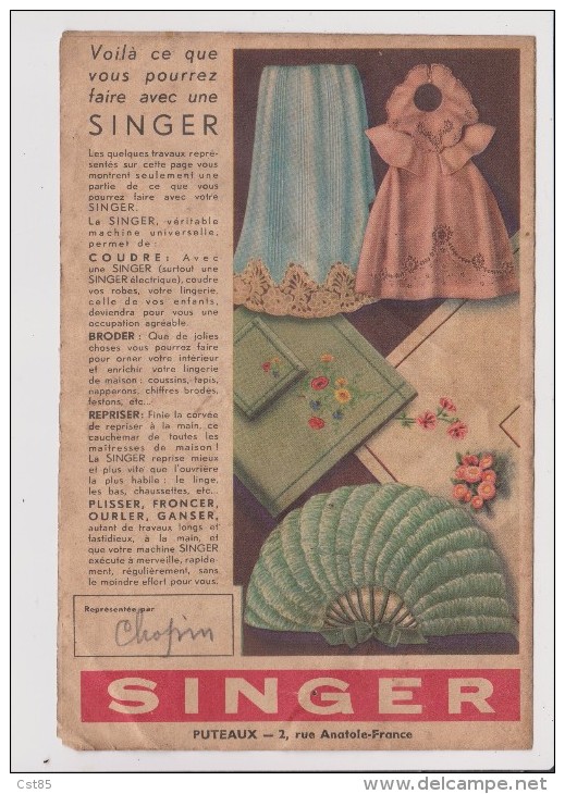 Publicité Ancienne Sur Papier - Machine A Coudre SINGER - Nous Dépensons Beaucoup Moins Depuis Que Tu As SINGER - Publicités