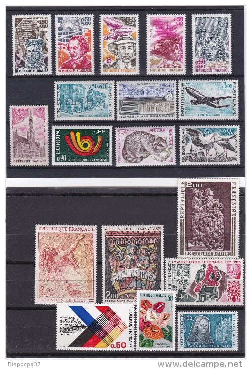 FRANCE ANNEE COMPLETE 1973   NEUFS  XX    - 46 TIMBRES TTBE     3 SCANS - 1970-1979