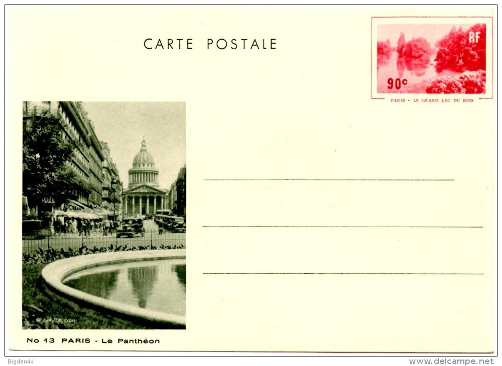 CP Illustrée N°13 Panthéon_90c Lac Du Bois - Cartoline Postali E Su Commissione Privata TSC (ante 1995)