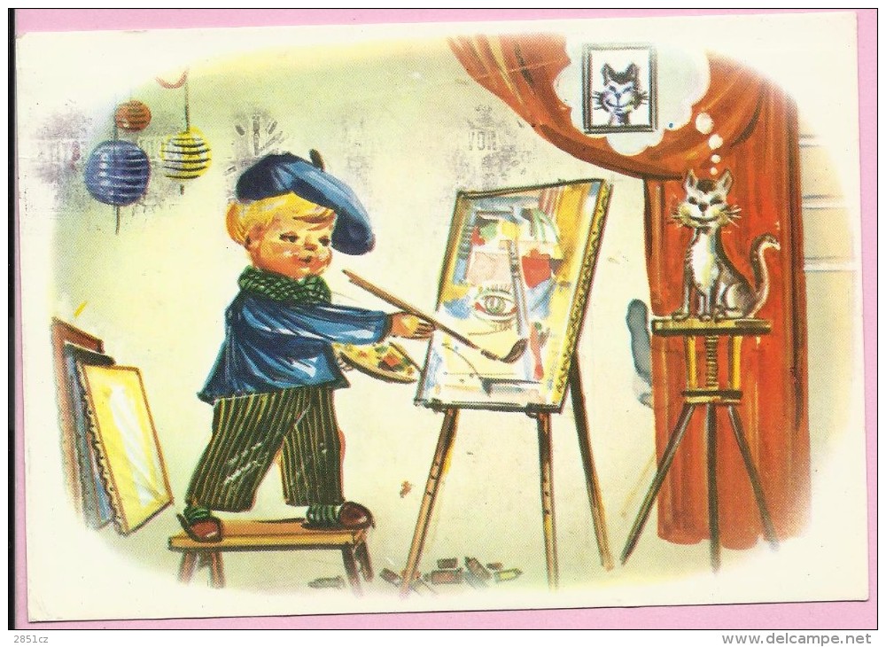 Happy New Year - Boy Painter, 1974., Yugoslavia (ser. XII/9) - Anno Nuovo