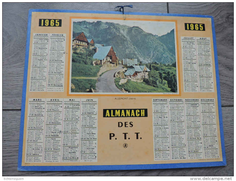 Calendrier  PTT 1965 - Allemont ( Isère ) Chalets Village Montagne - Autres & Non Classés
