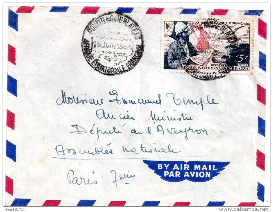 Lettre  De  A.e.f.  Pour  La  France  1954 - Poste Aérienne