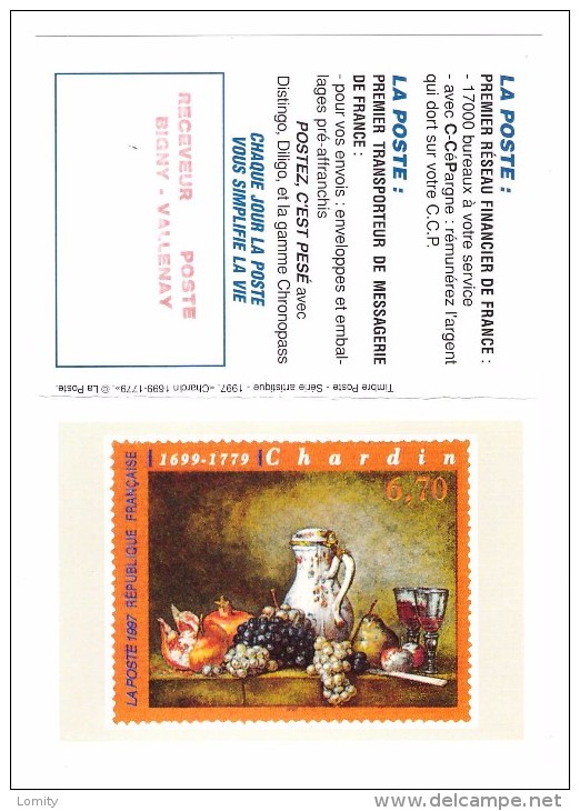 Petit Calendrier La Poste Timbre Philatelie Chardin - Petit Format : 1991-00