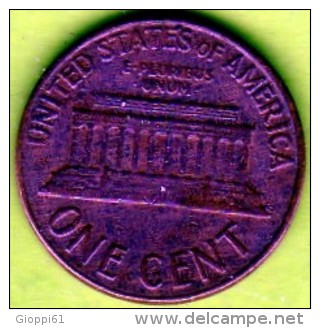 1961D Stati Uniti - 1 Cent. (circolato) - 1959-…: Lincoln, Memorial Reverse