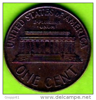 1966 Stati Uniti - 1 Cent. (circolato) - 1959-…: Lincoln, Memorial Reverse