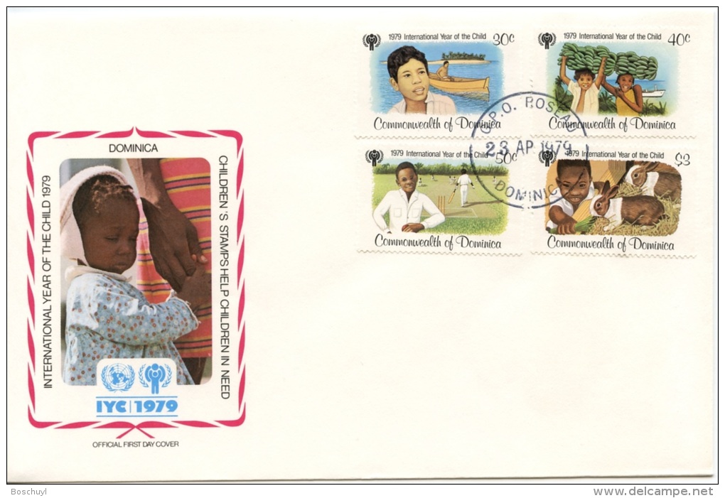 Dominica, 1979, International Year Of The Child, FDC, Michel 625-628 - Dominique (1978-...)