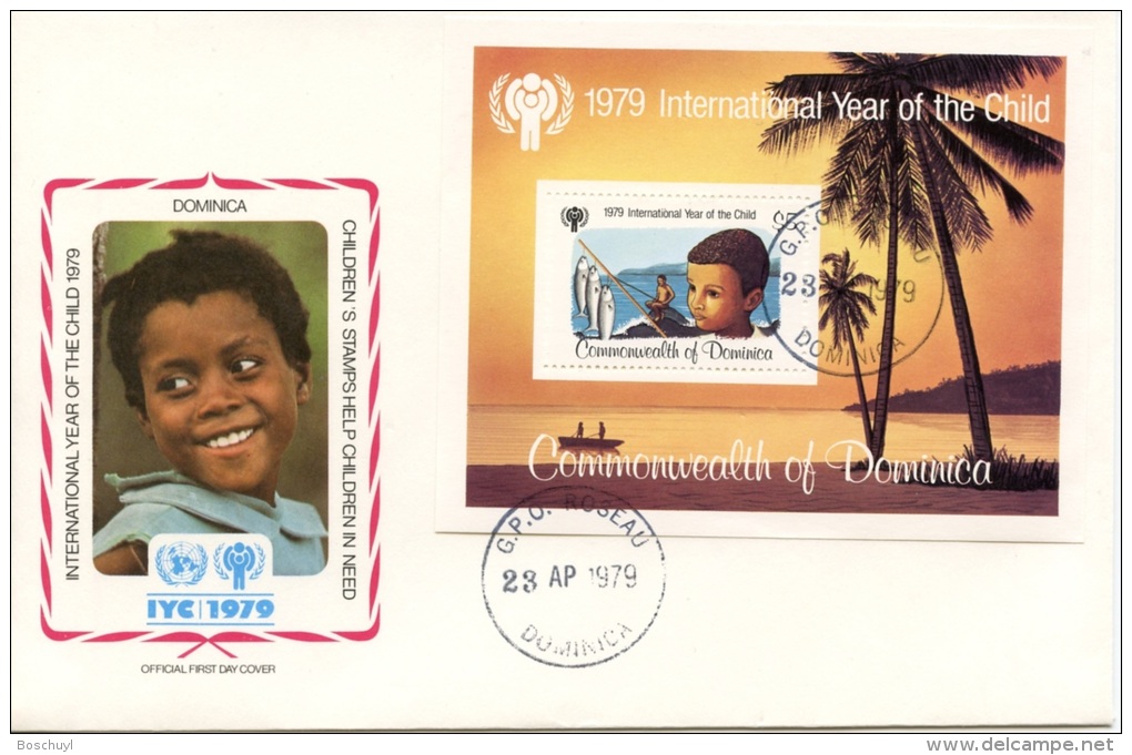 Dominica, 1979, International Year Of The Child, FDC, Michel Block 55 - Dominique (1978-...)