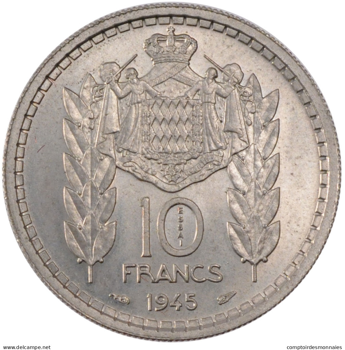 Monnaie, Monaco, 10 Francs, 1945, SUP+, Copper-nickel, Gadoury:136 - 1922-1949 Louis II